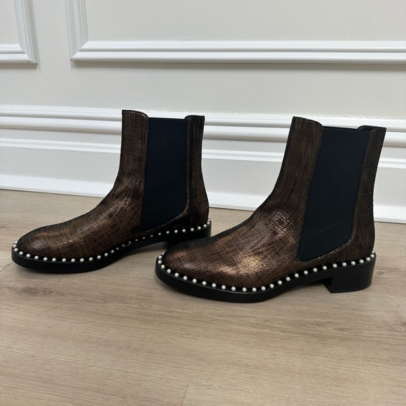 Stuart Weitzman Cline Pearl Booties (BRONZE COLOR Limited Edition) - Picture 4 of 6